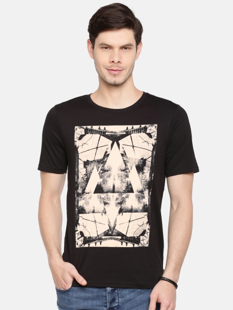 

ONLY & SONS Men Black Printed Round Neck T-shirt
