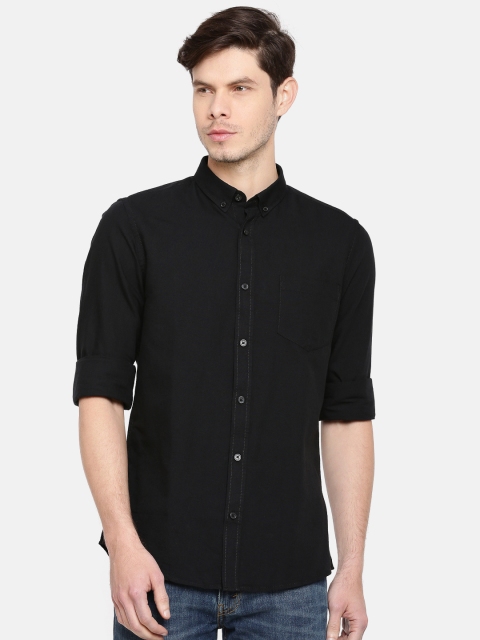 

ONLY & SONS Men Black Slim Fit Solid Casual Shirt