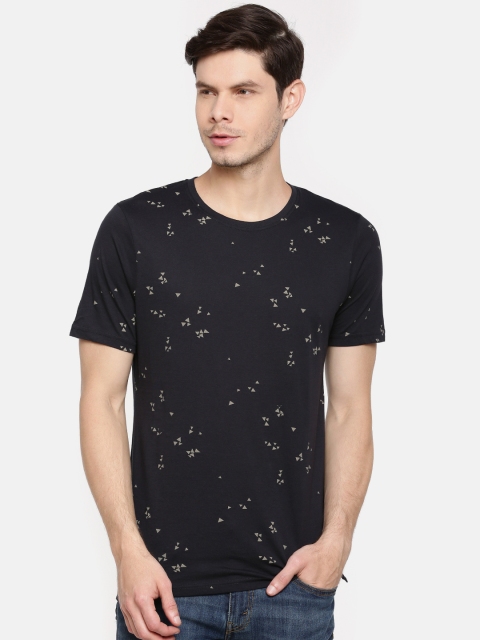 

ONLY & SONS Men Navy Blue Printed Round Neck T-shirt