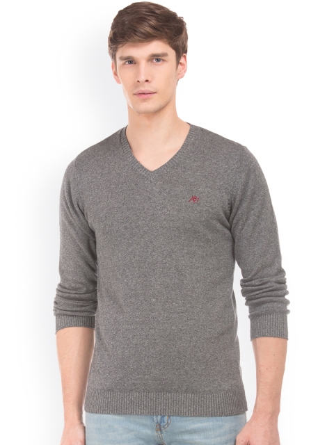

Aeropostale Men Grey Solid Pullover