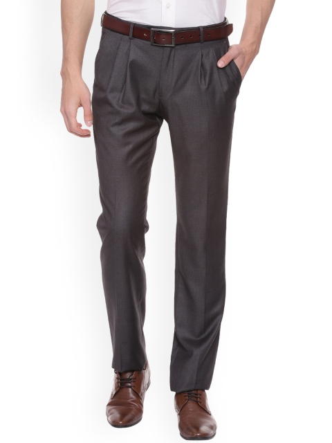 

Van Heusen Men Brown Slim Fit Solid Formal Trousers