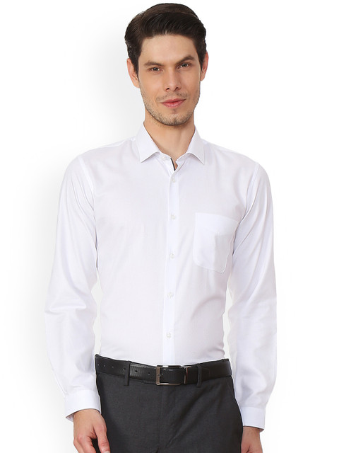 

Peter England Men White Slim Fit Solid Formal Shirt