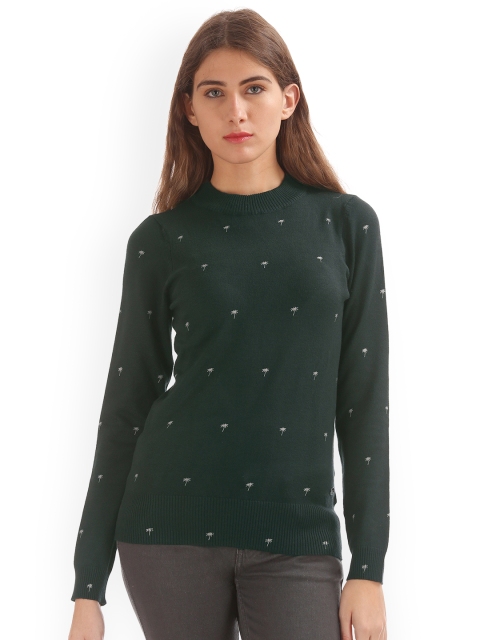 

U.S. Polo Assn. Women Women Green Printed Pullover