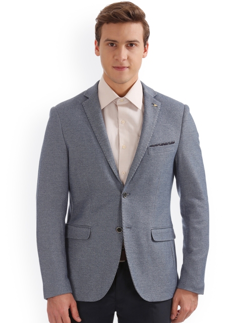 

Arrow Blue Woven Design Single-Breasted Slim Fit Formal Blazer