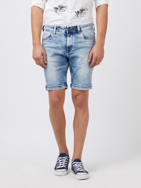 

Easies Men Blue Washed Regular Fit Regular Shorts
