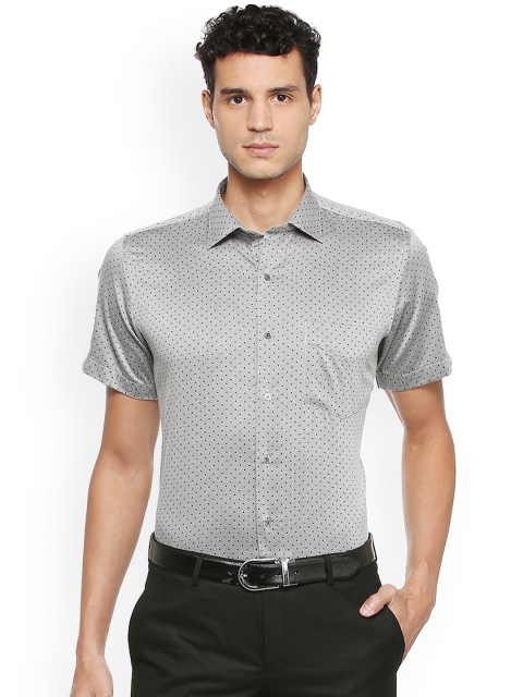 

Van Heusen Men Grey Regular Fit Self Design Formal Shirt