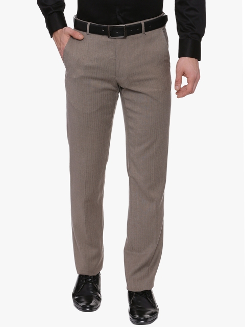 

Van Heusen Men Brown Slim Fit Solid Formal Trousers