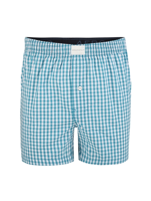 

Aeropostale Men Blue & White Checked Boxers YSTPBYV9QWK