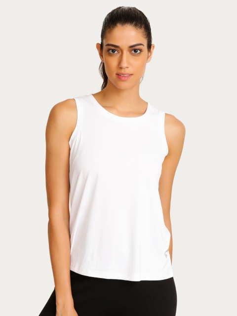 

Zelocity Women White Solid Tank Top