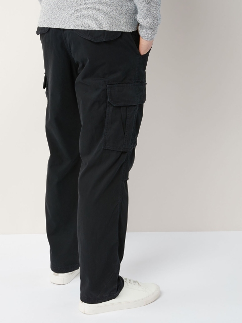 

Next Men Black Solid Laundered Cargos