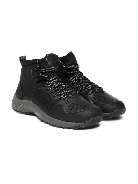 

Timberland Men Black FLYROAMTRAIL MID LTHR BLK Leather Sneakers