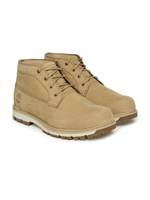 

Timberland Men Beige Radford WP CHKA LT BRN Leather Flat Boots