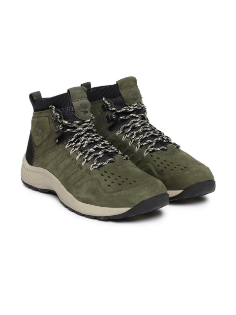 

Timberland Men Green Leather Flyroamtrail Waterproof Boots