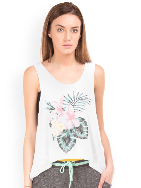 

Aeropostale Women White Printed A-Line Top