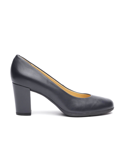 

Geox Women Navy Blue Leather Solid Pumps