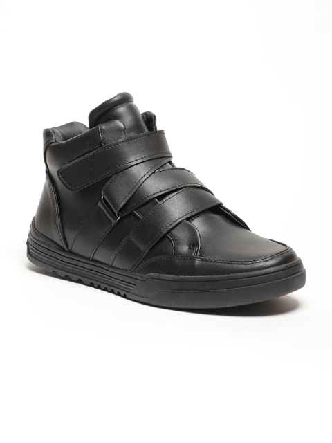 

LOCOMOTIVE Men Black Solid High-Top Sneakers