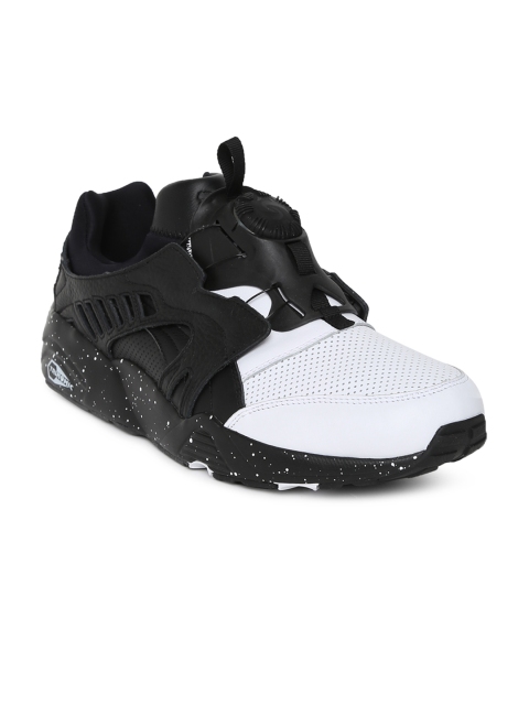 

Puma Unisex White & Black Colourblocked Disc Blaze Frosted Slip-On Sneakers