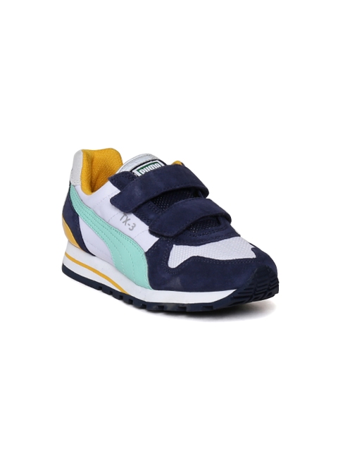 

Puma Kids White & Blue Colourblocked Sneakers