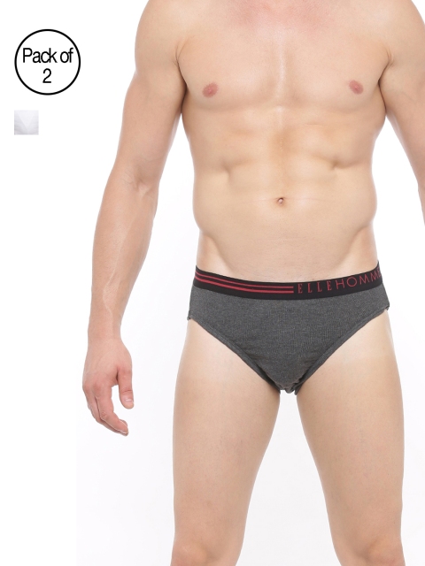 

Elle Homme Men Pack of 2 Assorted Briefs CPBF02, White