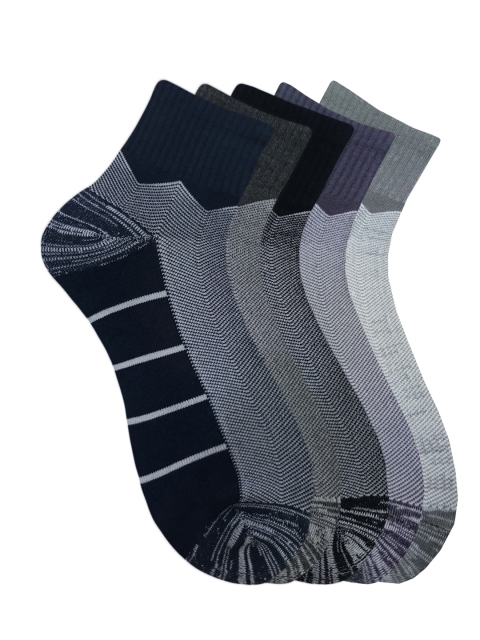 

Fontana Unisex Pack of 5 Multicoloured Patterned Ankle-Length Socks, Multi