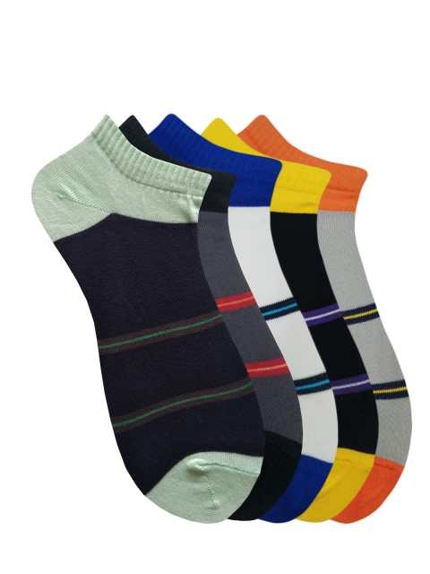 

Fontana Unisex Pack of 5 Multicoloured Patterned Ankle-Length Socks, Multi