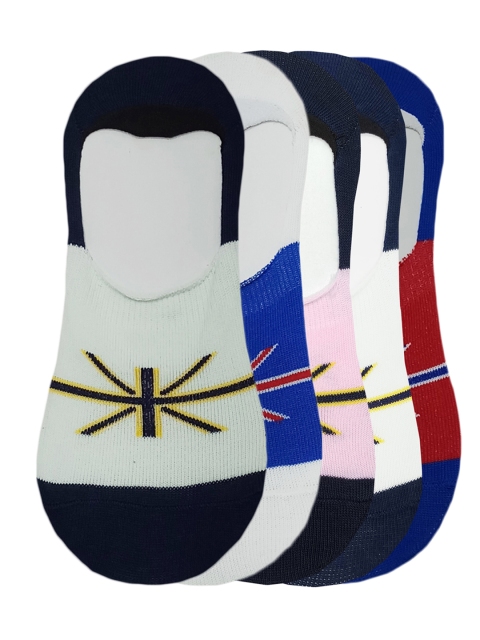 

Fontana Unisex Pack of 5 Multicoloured Patterned Shoe-Liners, Multi