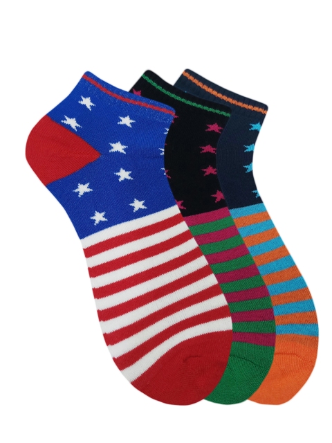 

Fontana Unisex Pack of 3 Assorted Ankle-Length Socks