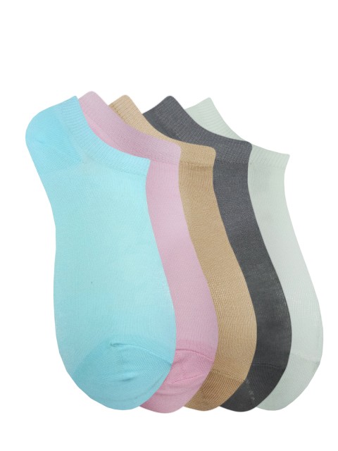 

Fontana Unisex Pack of 5 Multicoloured Ankle-Length Socks, Multi