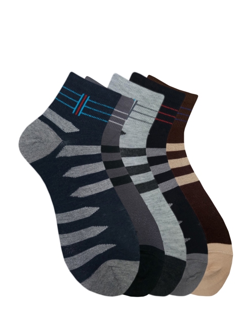 

Fontana Unisex Pack of 5 Multicoloured Patterned Ankle-Length Socks, Multi