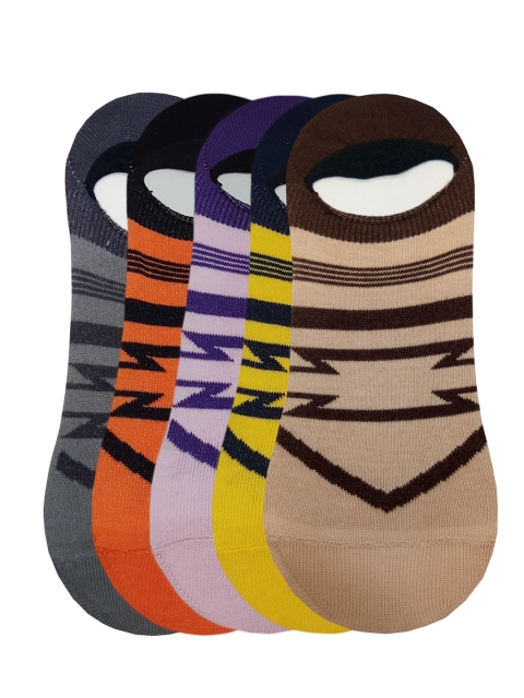 

Fontana Unisex Pack of 5 Multicoloured Patterned Shoe-Liners, Multi