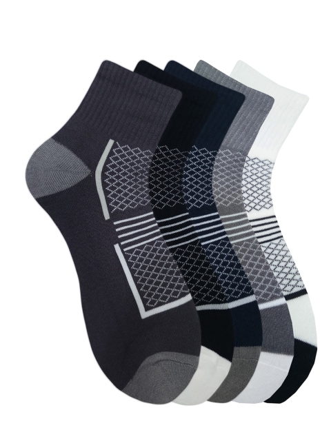 

Fontana Unisex Pack of 5 Multicoloured Patterned Ankle-Length Socks, Multi