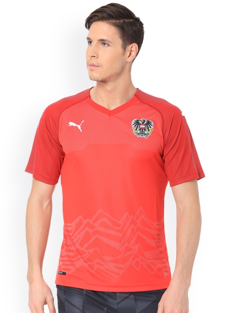 

Puma Men Red Printed V-Neck Austria Home Replica T-shirt