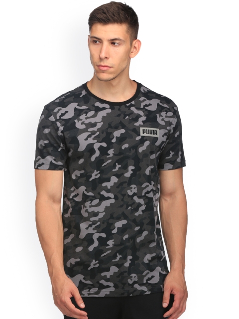 

Puma Men Black Camouflage Printed Round Neck AOP PUMA Rebel Tee T-shirt