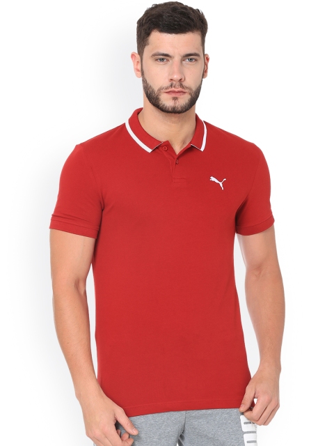 

Puma Men Red Solid Polo Collar T-shirt