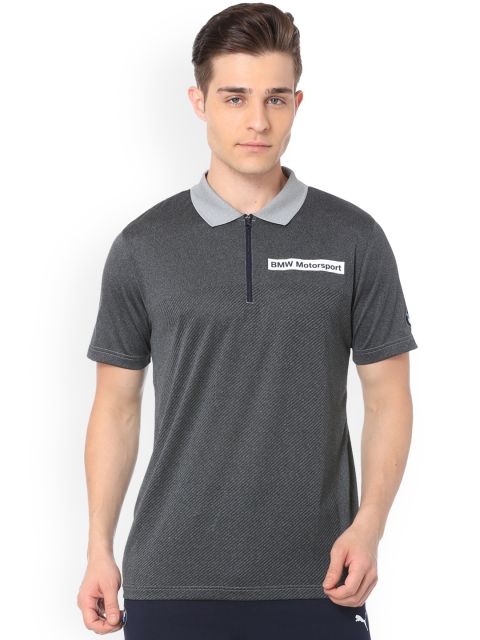 

Puma Men Grey Self Design Polo Collar BMW MS SpeedCat Evo Polo T-shirt