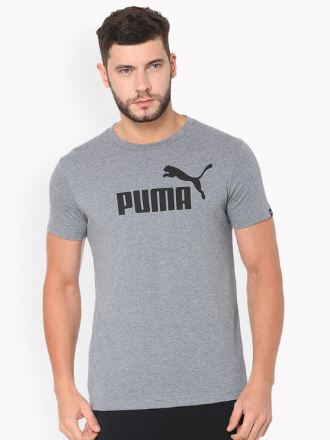 

Puma Men Grey Printed Round Neck T-shirt
