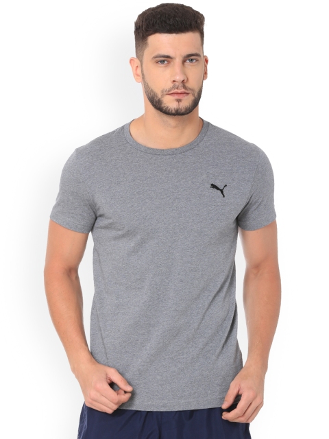 

Puma Men Grey Solid Round Neck T-shirt