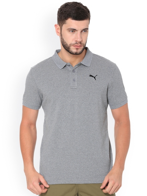 

Puma Men Grey Solid Polo Collar T-shirt