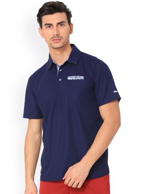 

Puma Men Blue Solid Polo Collar T-shirt