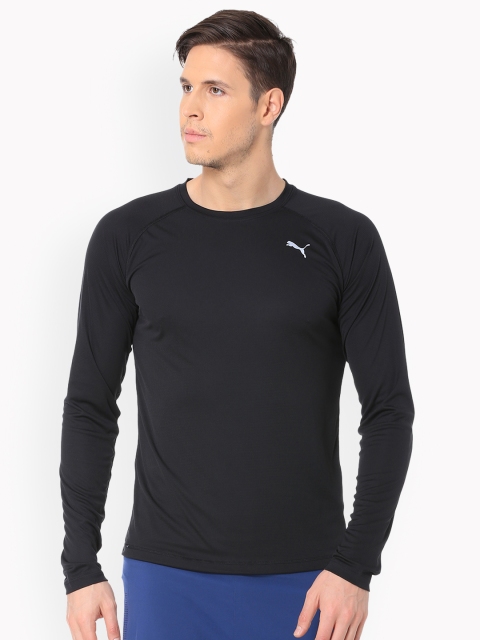 

Puma Men Black Solid Round Neck T-shirt