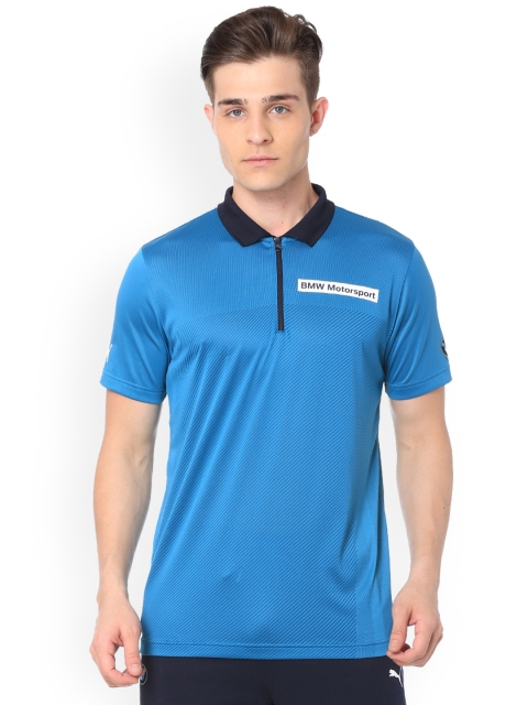 

Puma Men Blue Solid BMW MS SP-Cat Polo Collar T-shirt