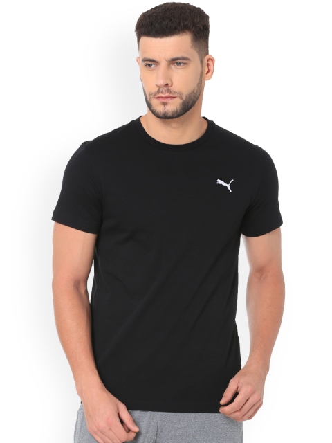 

Puma Men Black Solid Round Neck T-shirt