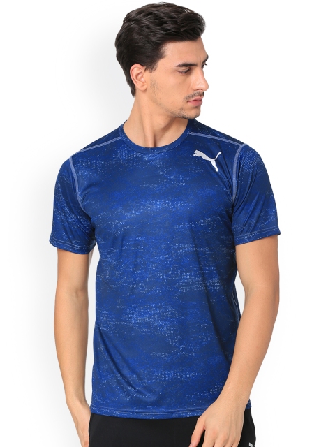 

Puma Men Blue Printed Round Neck Essential Tech Graphic T-shirt