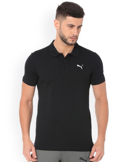 

Puma Men Black Solid Polo Collar T-shirt