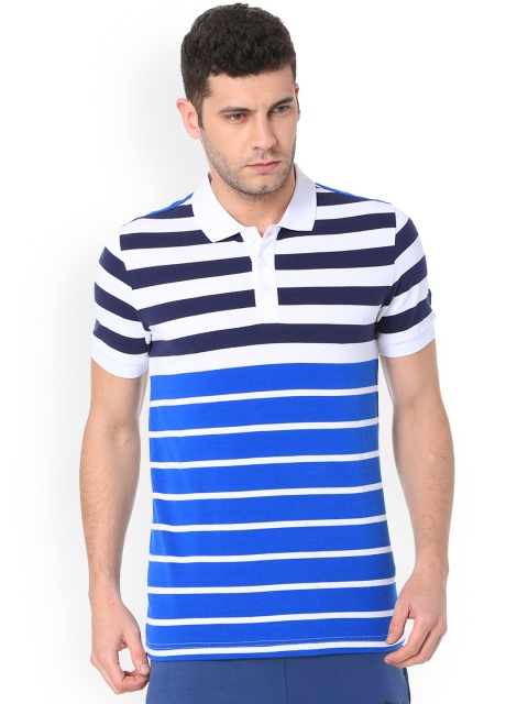 

Puma Men White Striped Polo Collar India Engineered Stripe Polo 2 T-shirt