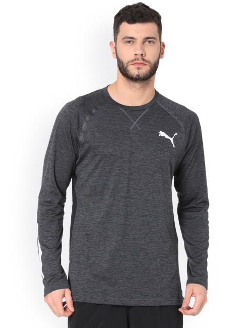 

Puma Men Grey Solid Round Neck BND Tech LS Tee T-shirt