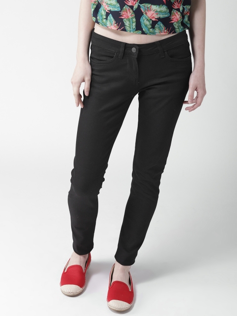 

Mast & Harbour Women Black Skinny Fit Mid-Rise Clean Look Stretchable Jeans