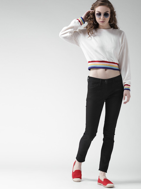 

Mast & Harbour Women Black Skinny Fit Mid-Rise Clean Look Stretchable Jeans