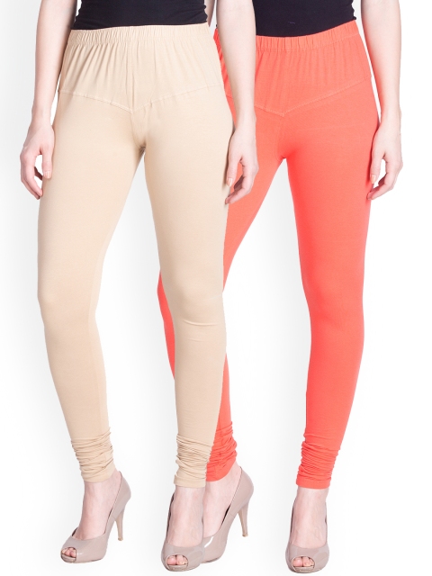 

LYRA Pack of 2 Churidar Leggings, Beige