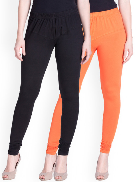 

LYRA Pack of 2 Churidar Leggings, Black